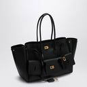 Balenciaga transporte tous les sacs de médias Bel Air en cuir noir