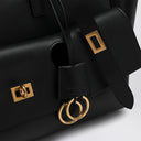 Balenciaga transporte tous les sacs de médias Bel Air en cuir noir