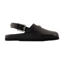 Logo Plaque Sandals Dolce&Gabbana Leather Black