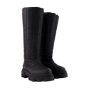Tall Puffer Boots In Black Poly