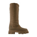 Tall Puffer Boots In Khaki Poly
