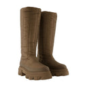 Tall Puffer Boots In Khaki Poly