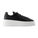 H ränder allacciato sneakers hogan läder svart