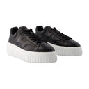 H ränder allacciato sneakers hogan läder svart