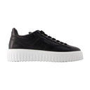 H Stripes Allacciato Sneakers Hogan Leather Black
