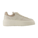 H Stripes Sneakers Hogan Leather Beige