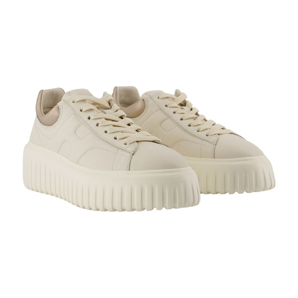 H strepen sneakers Hogan lederen beige