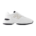 Interaction Allacciato H Laser Sneakers In White Canvas
