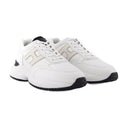 Interaction Allacciato H Laser Sneakers In White Canvas