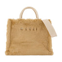 Pequeña bolsa de comprador marni beige sintético