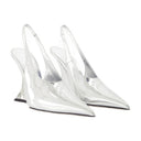 Nina Slingback Pumps Paris Texas Skórzane srebrne