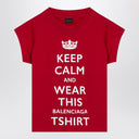 Maglietta a corto rossa di Balenciaga mantieni la calma