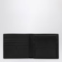 Burberry Black Leather Bi Fold Wallet With Embossed Check