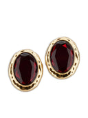 Self Portrait Hammered Gold Red Earrings