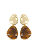 Self Portrait Gold Tiger Eye Tiered Earrings