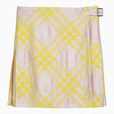 チェックパターンを備えたバーバリーピンク/黄色のキルト