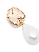 Self Portrait Gold Knot Pearl Earrings