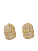 Self Portrait Gold Crystal Knot Earrings