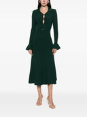 Self Portrait Green Keyhole Knit Midi Dress
