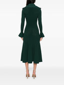 Self Portrait Green Keyhole Knit Midi Dress