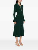 Self Portrait Green Keyhole Knit Midi Dress