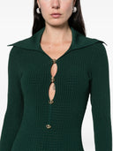 Self Portrait Green Keyhole Knit Midi Dress