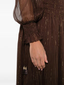 Self Portrait Brown Georgette Maxi Dress