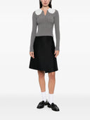 Self Portrait Grey Lace Collar Knit Top