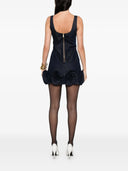 Self Portrait Indigo Denim 3 D Flower Mini Dress
