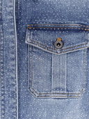 Self Portrait Rhinestone Denim Playsuit