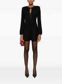 Self Portrait Black Sequin Knit Mini Dress