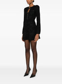 Self Portrait Black Sequin Knit Mini Dress