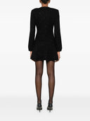 Self Portrait Black Sequin Knit Mini Dress