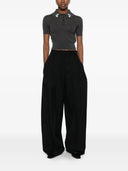 Self Portrait Grey Embroidered Pointelle Knit Top