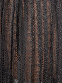Self Portrait Black Organza Lace Midi Skirt