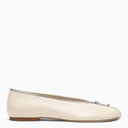Burberry Sadler ballerina con zip leggera in pelle beige