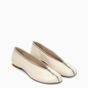 Burberry Sadler ballerina con zip leggera in pelle beige