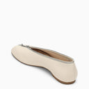 Burberry Sadler ballerina con zip leggera in pelle beige