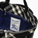 Burberry Black/Calico Cotton Blend Tote Bag With Check Pattern