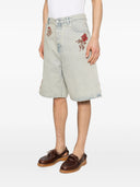 Drole De Monsieur Short Jean Dusty Brodé Fleurs