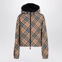 Giacca a corto color sabbia reversibile Burberry con motivo di controllo