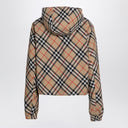Giacca a corto color sabbia reversibile Burberry con motivo di controllo