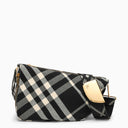 Burberry Shield Medium Messenger Sac Black / Calico Cotton Mélange avec motif de contrôle