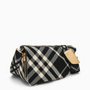 Burberry Shield Medium Messenger Sac Black / Calico Cotton Mélange avec motif de contrôle