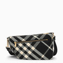 Burberry Shield Medium Messenger Sac Black / Calico Cotton Mélange avec motif de contrôle