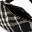 Burberry Shield Medium Messenger Sac Black / Calico Cotton Mélange avec motif de contrôle
