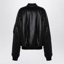 Balenciaga Black Leather Bomber Jacket