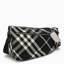 Burberry Shield Large Messenger Bag Black/Calico Cotton Blend With Check Pattern