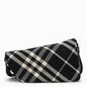 Burberry Shield Large Messenger Bag Black/Calico Cotton Blend With Check Pattern