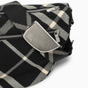 Burberry Shield Large Messenger Bag Black/Calico Cotton Blend With Check Pattern